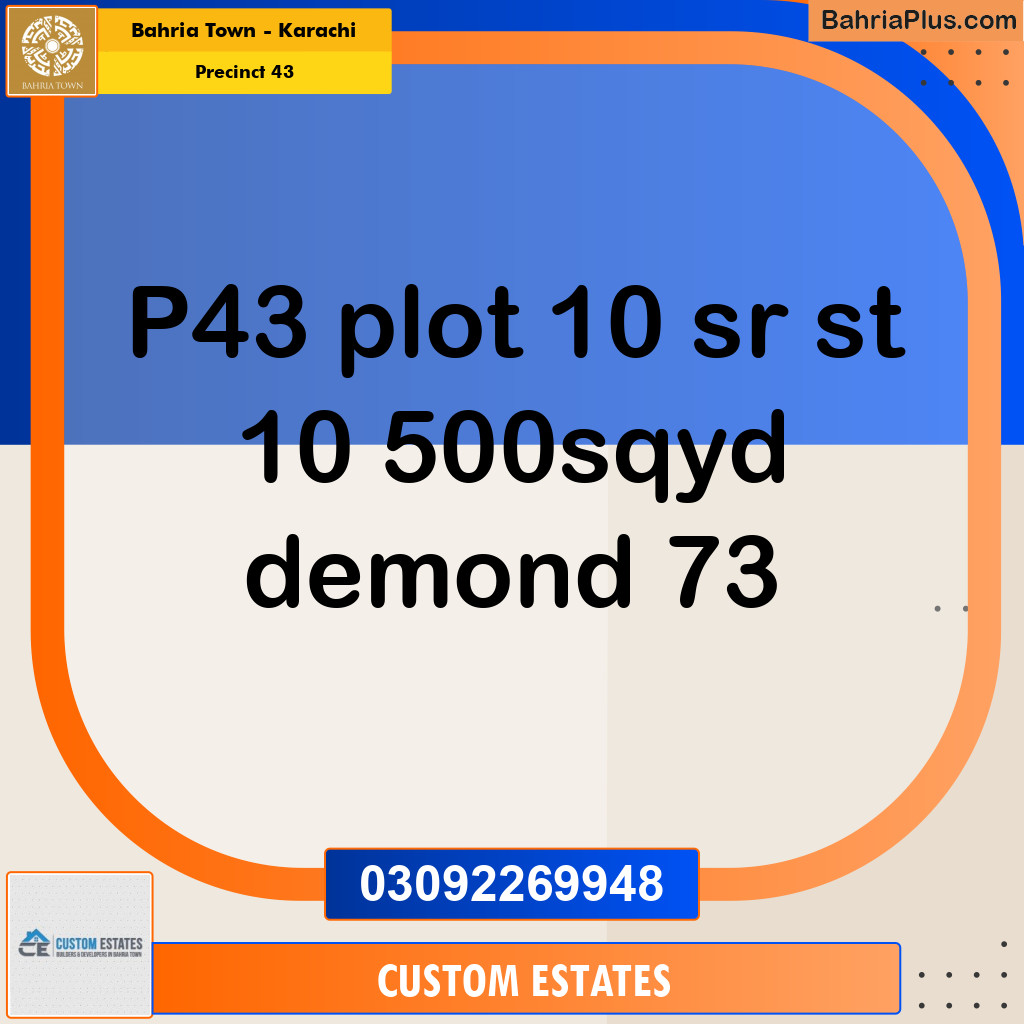 500 Sq. Yards Residential Plot for Sale in Precinct 43 -  Bahria Town, Karachi - (BP-153316)