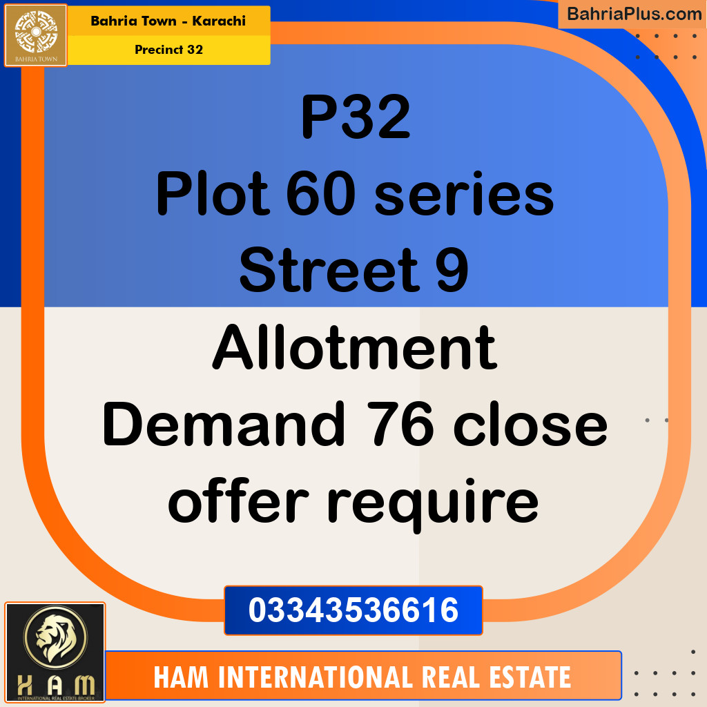 250 Sq. Yards Residential Plot for Sale in Precinct 32 -  Bahria Town, Karachi - (BP-153338)