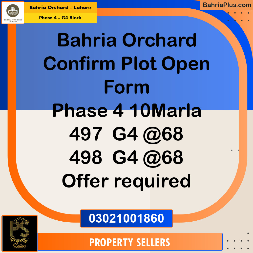 Residential Plot for Sale in Phase 4 - G4 Block -  Bahria Orchard, Lahore - (BP-153404)