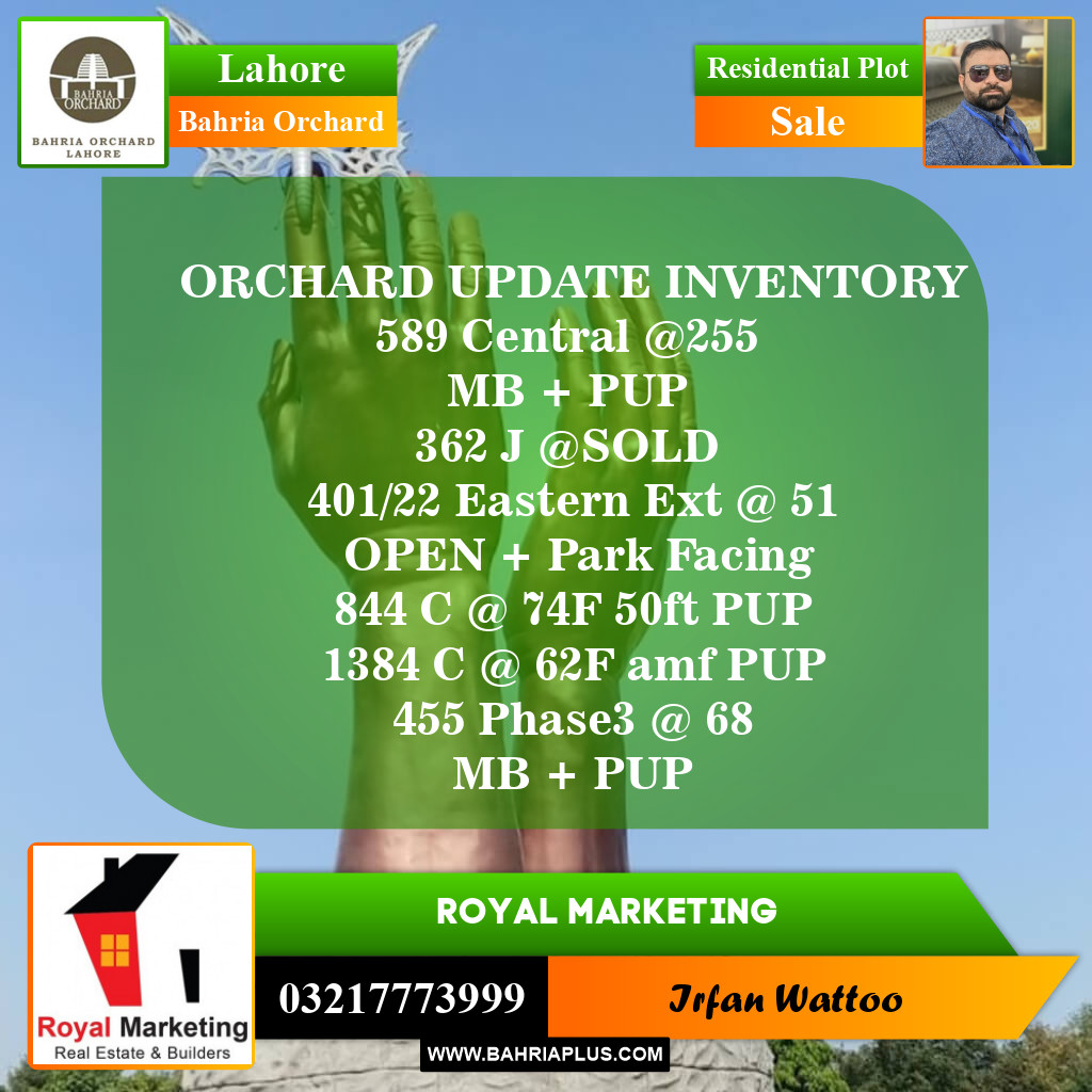 Residential Plot for Sale in Bahria Orchard, Lahore - (BP-153441)