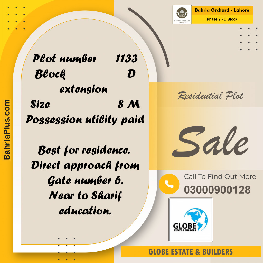 Residential Plot for Sale in Phase 2 - D Block -  Bahria Orchard, Lahore - (BP-153442)