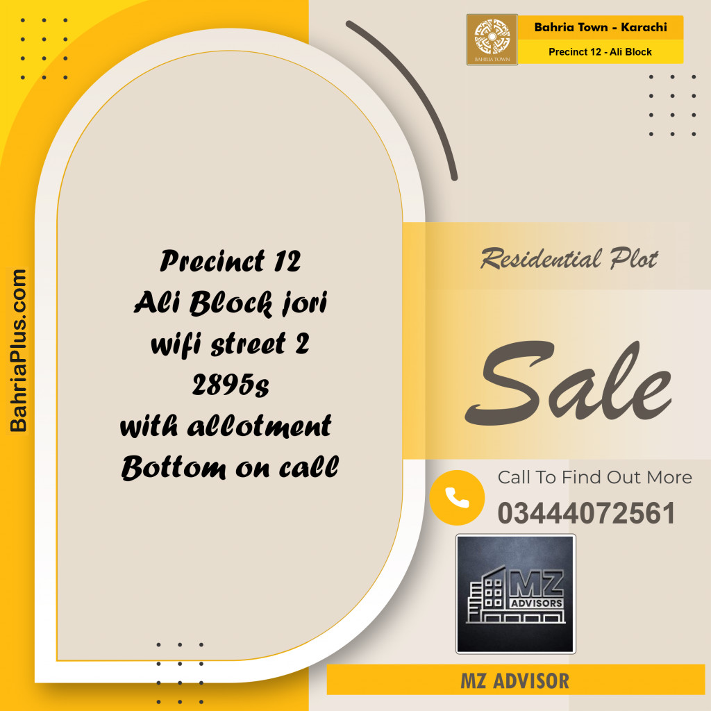 125 Sq. Yards Residential Plot for Sale in Precinct 12 - Ali Block -  Bahria Town, Karachi - (BP-153452)