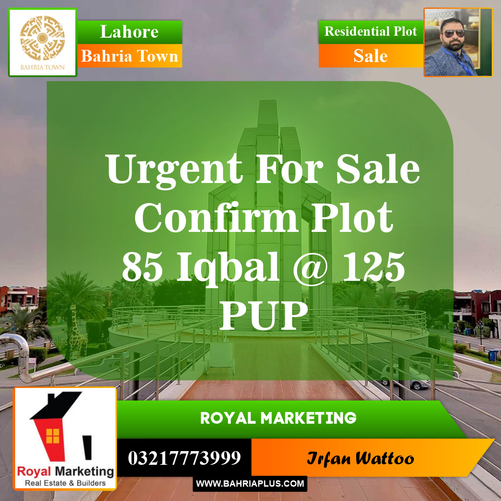 Residential Plot for Sale in Bahria Town, Lahore - (BP-153453)