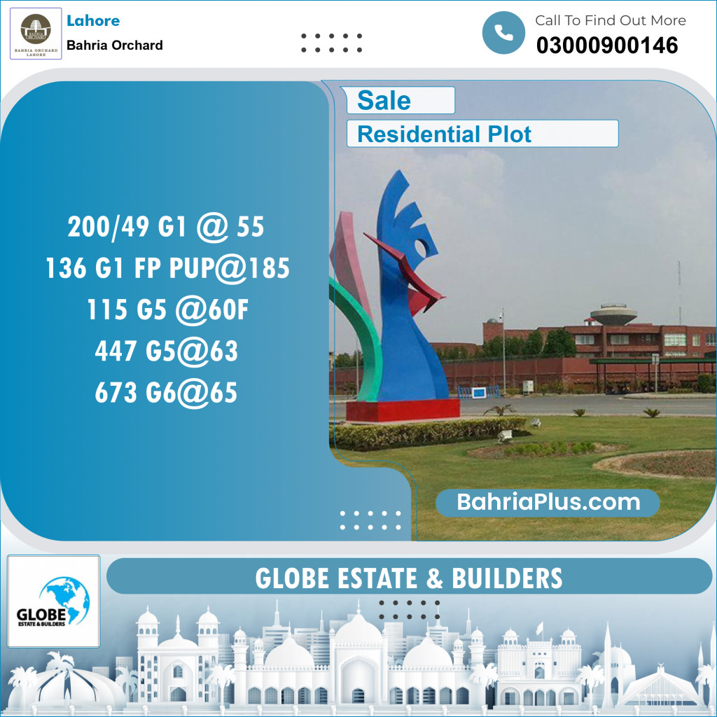 Residential Plot for Sale in Bahria Orchard, Lahore - (BP-153461)