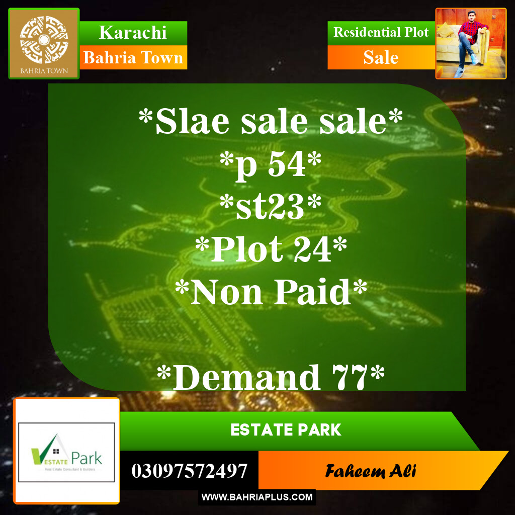 Residential Plot for Sale in Precinct 54 -  Bahria Town, Karachi - (BP-153462)