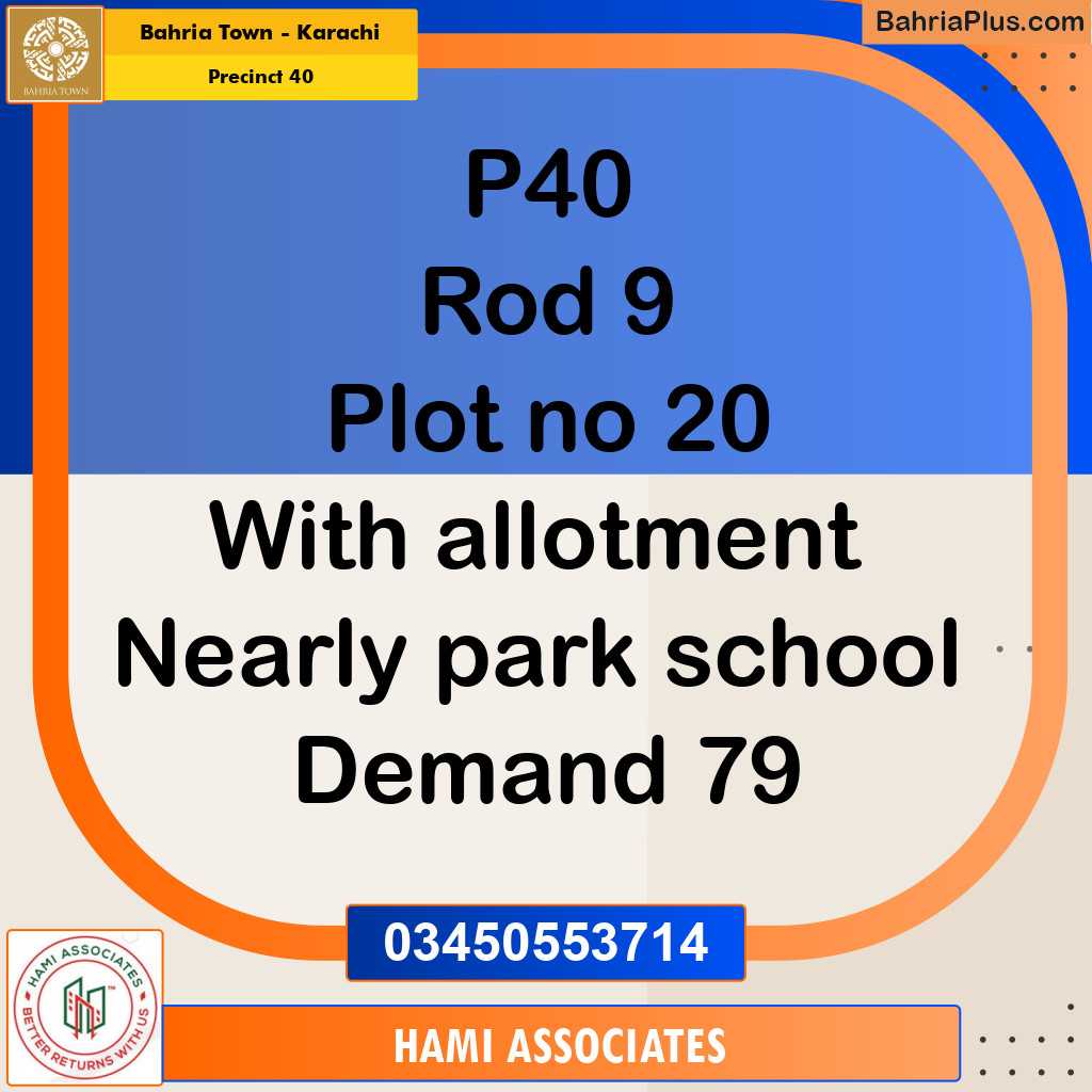 Residential Plot for Sale in Precinct 40 -  Bahria Town, Karachi - (BP-153486)