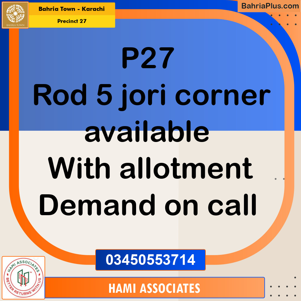Residential Plot for Sale in Precinct 27 -  Bahria Town, Karachi - (BP-153497)