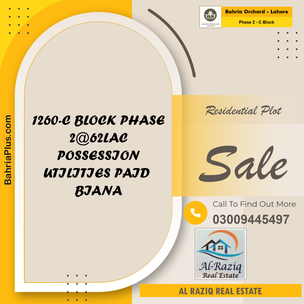 Residential Plot for Sale in Phase 2 - C Block -  Bahria Orchard, Lahore - (BP-153503)