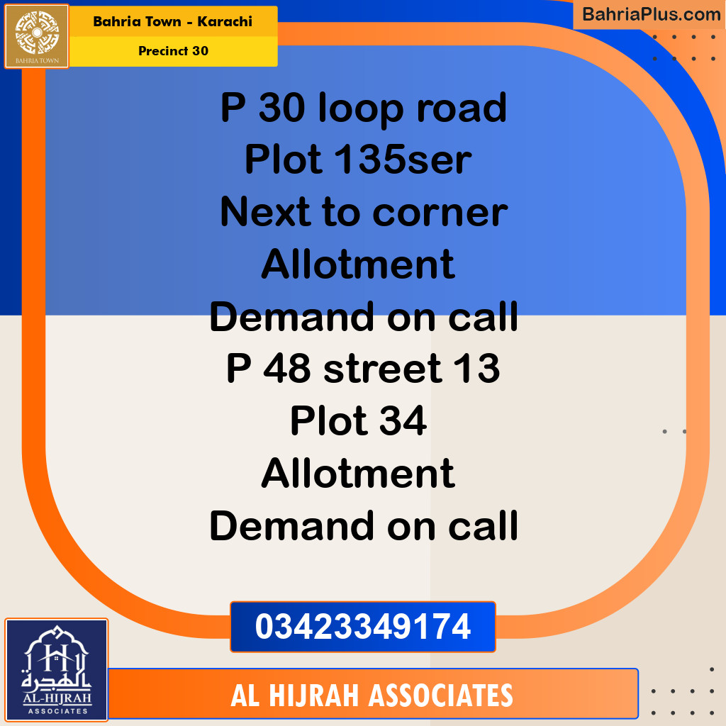 250 Sq. Yards Residential Plot for Sale in Precinct 30 -  Bahria Town, Karachi - (BP-153571)