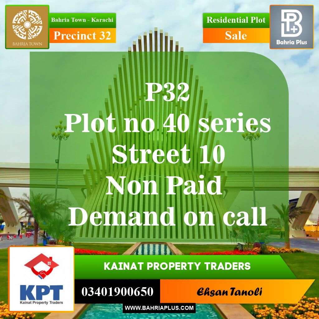 250 Sq. Yards Residential Plot for Sale in Precinct 32 -  Bahria Town, Karachi - (BP-153597)
