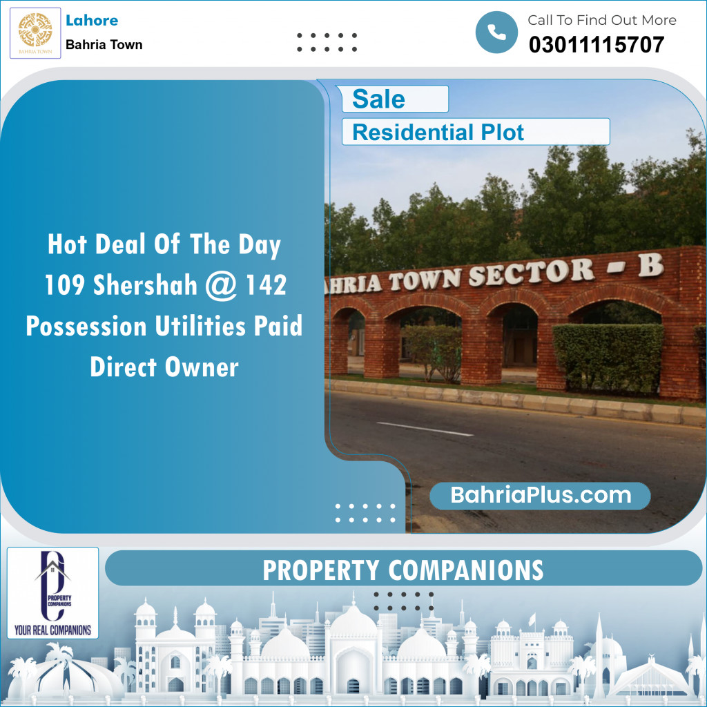 Residential Plot for Sale in Sector F - Shershah Block -  Bahria Town, Lahore - (BP-153607)