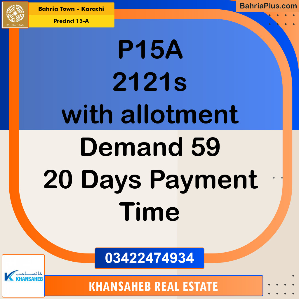 125 Sq. Yards Residential Plot for Sale in Precinct 15-A -  Bahria Town, Karachi - (BP-153636)