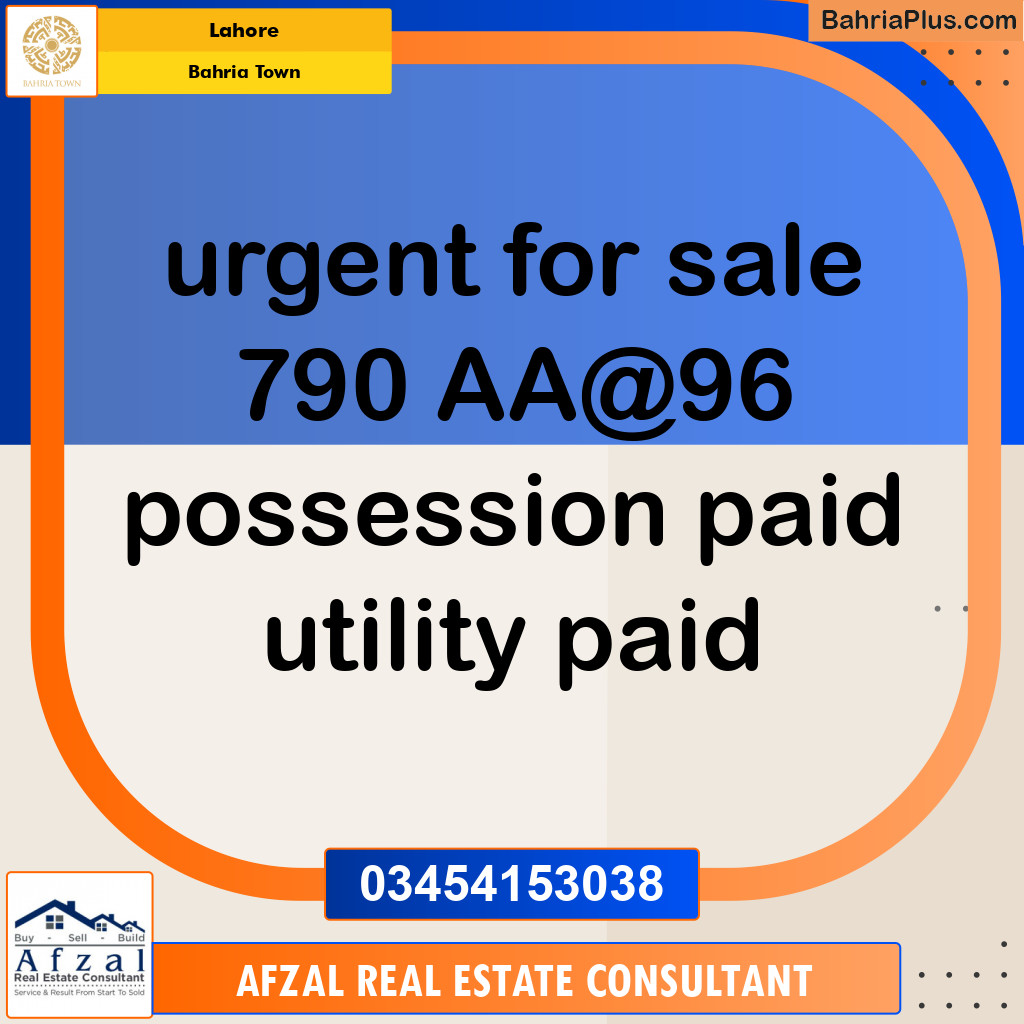 Residential Plot for Sale in Sector D - AA Block -  Bahria Town, Lahore - (BP-153684)