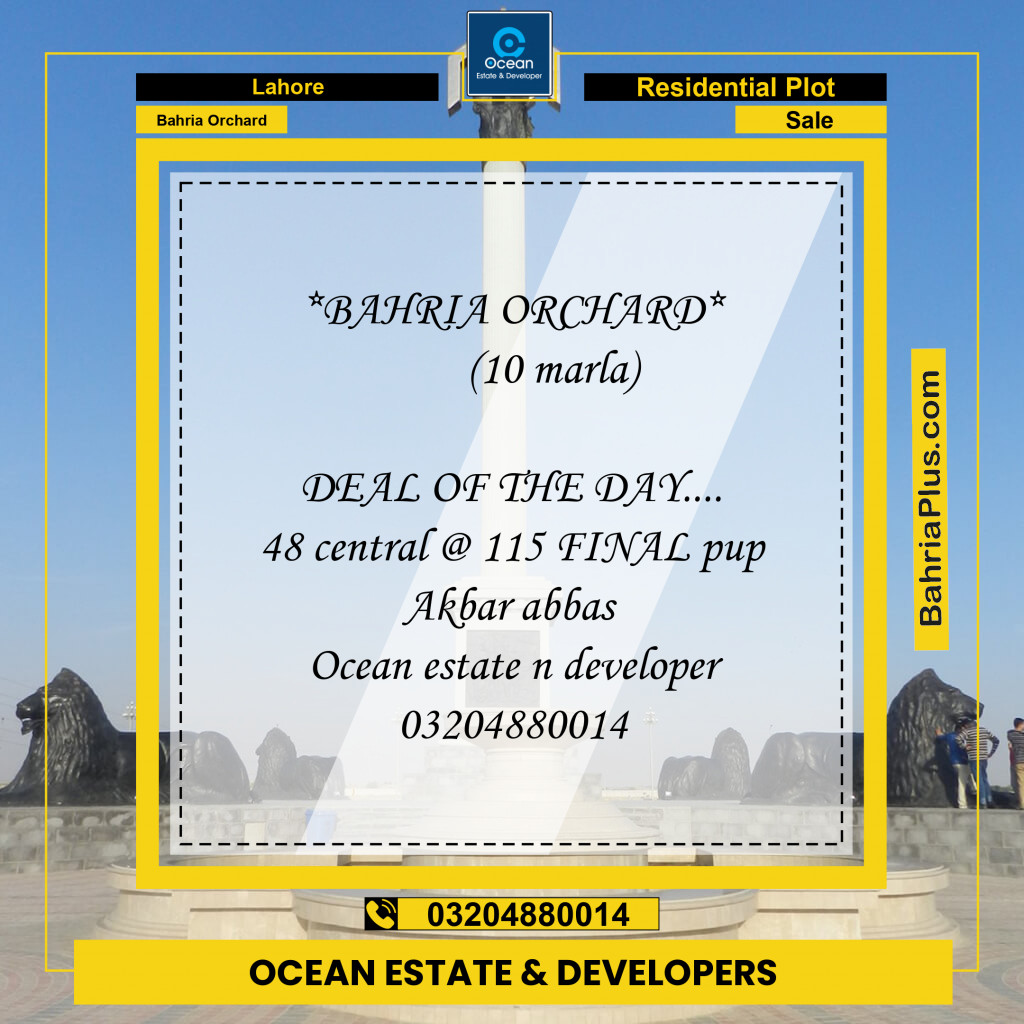 Residential Plot for Sale in Bahria Orchard, Lahore - (BP-153735)