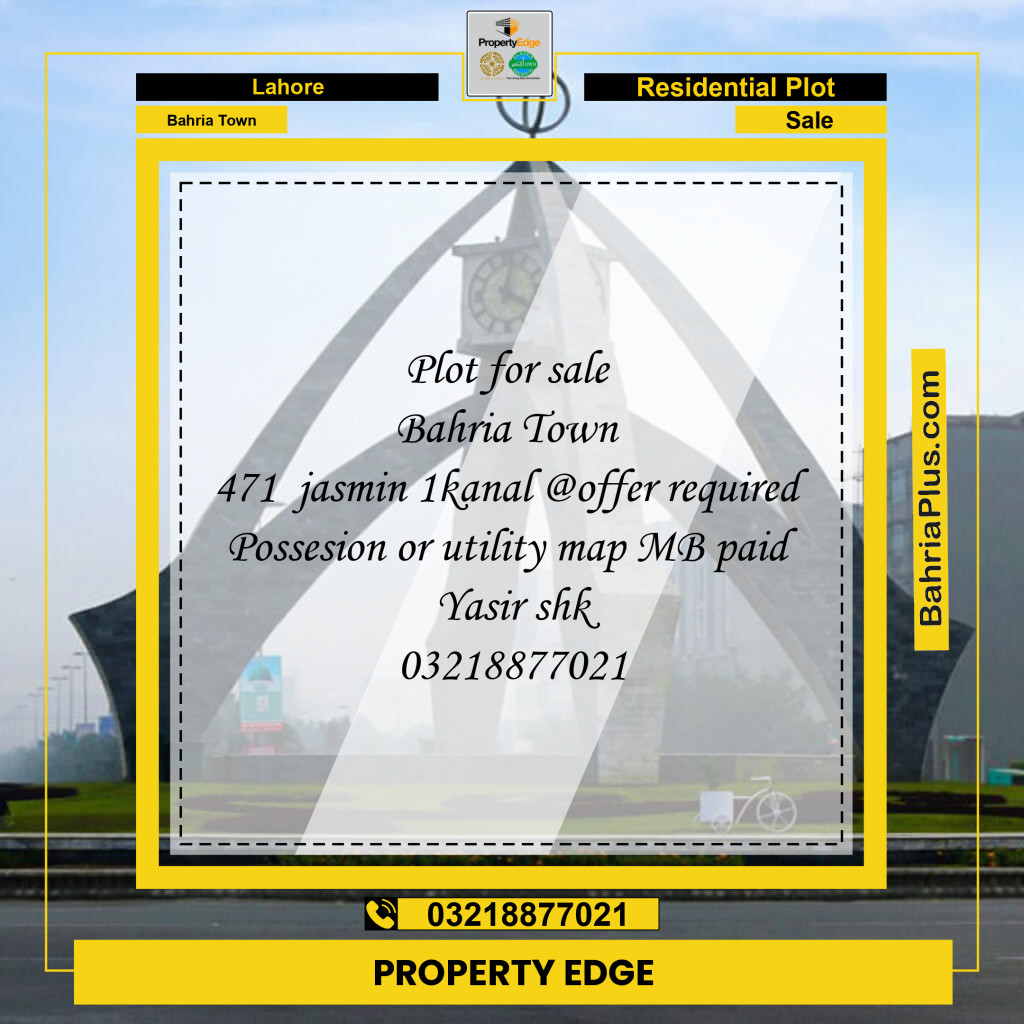 Residential Plot for Sale in Bahria Town, Lahore - (BP-153739)