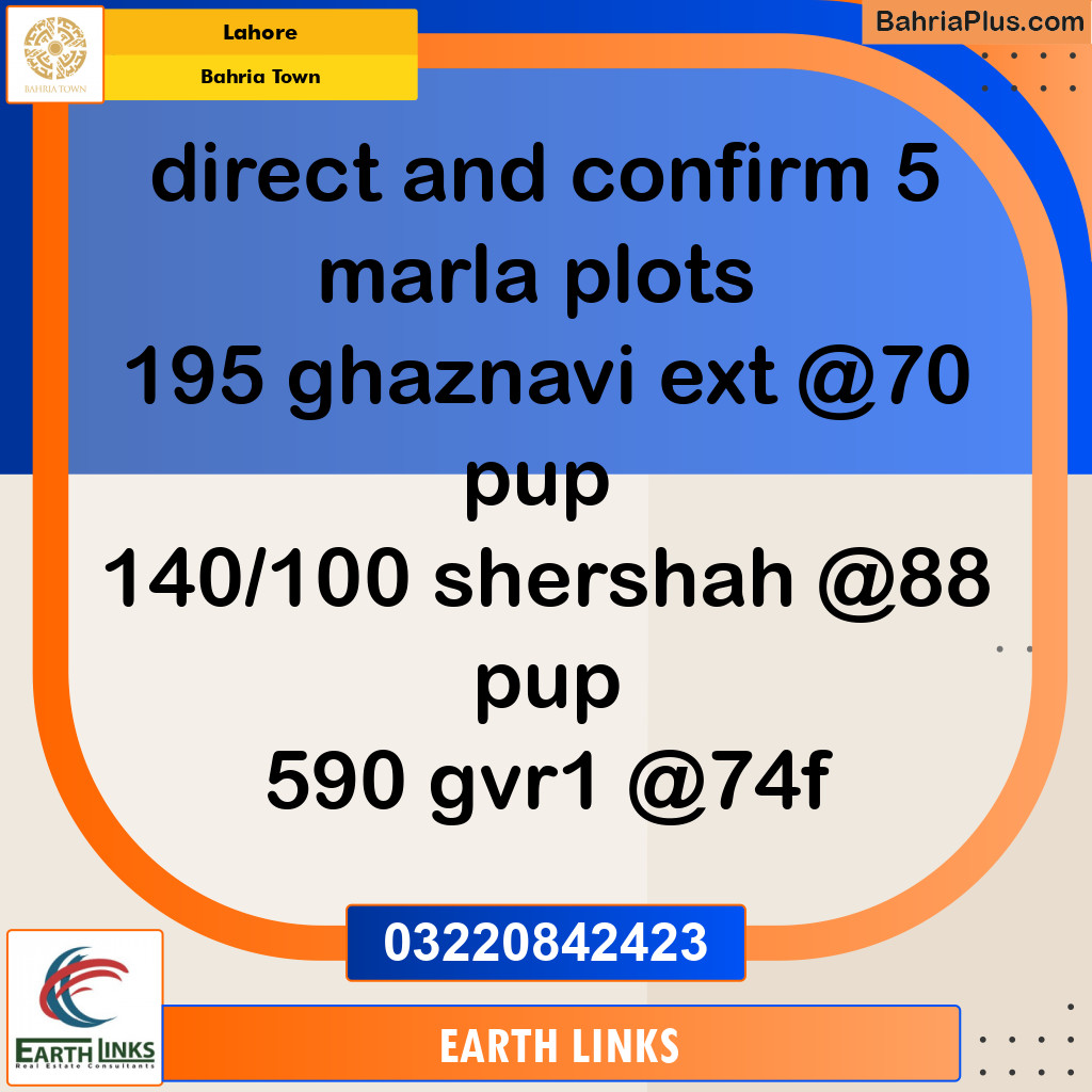 Residential Plot for Sale in Bahria Town, Lahore - (BP-153766)