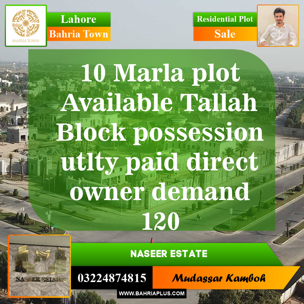 Residential Plot for Sale in Sector F - Talha Block -  Bahria Town, Lahore - (BP-153781)