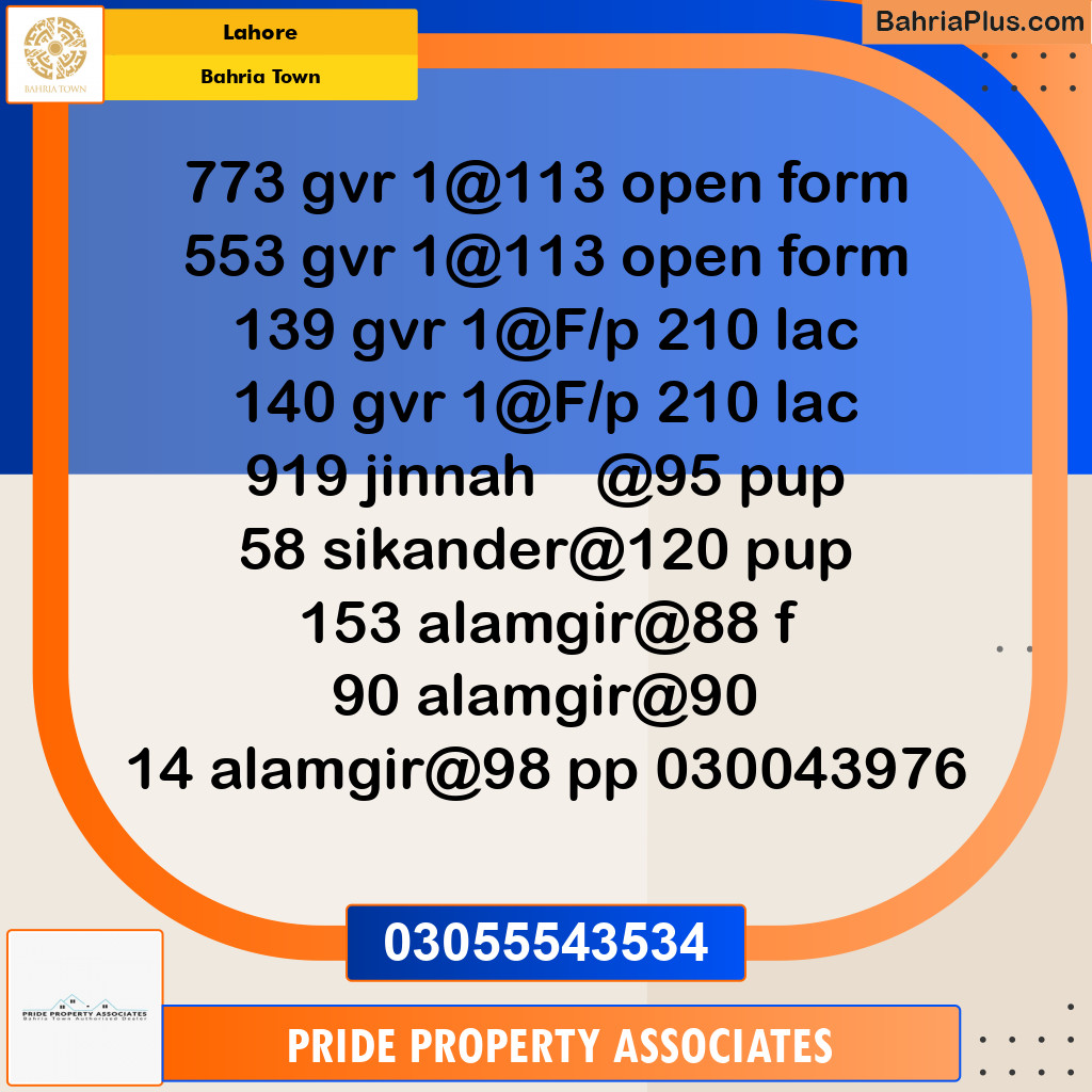 Residential Plot for Sale in Golf Phase 1 -  Bahria Town, Lahore - (BP-153793)