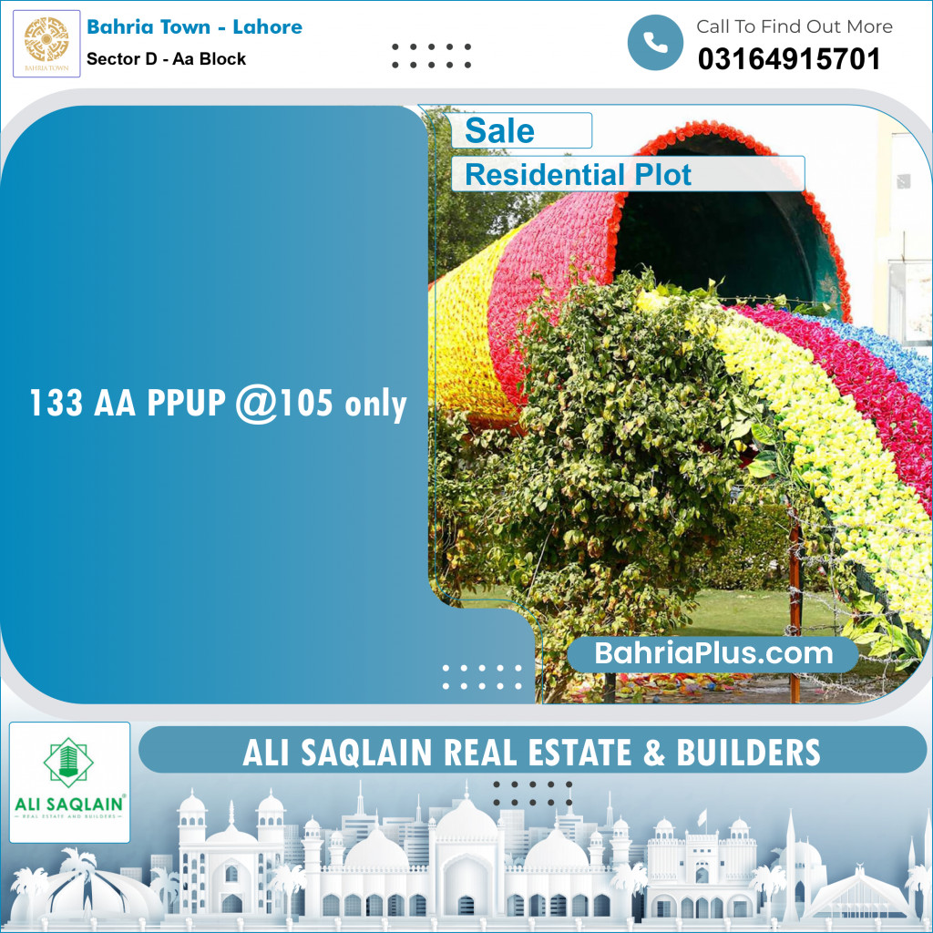 Residential Plot for Sale in Sector D - AA Block -  Bahria Town, Lahore - (BP-153818)