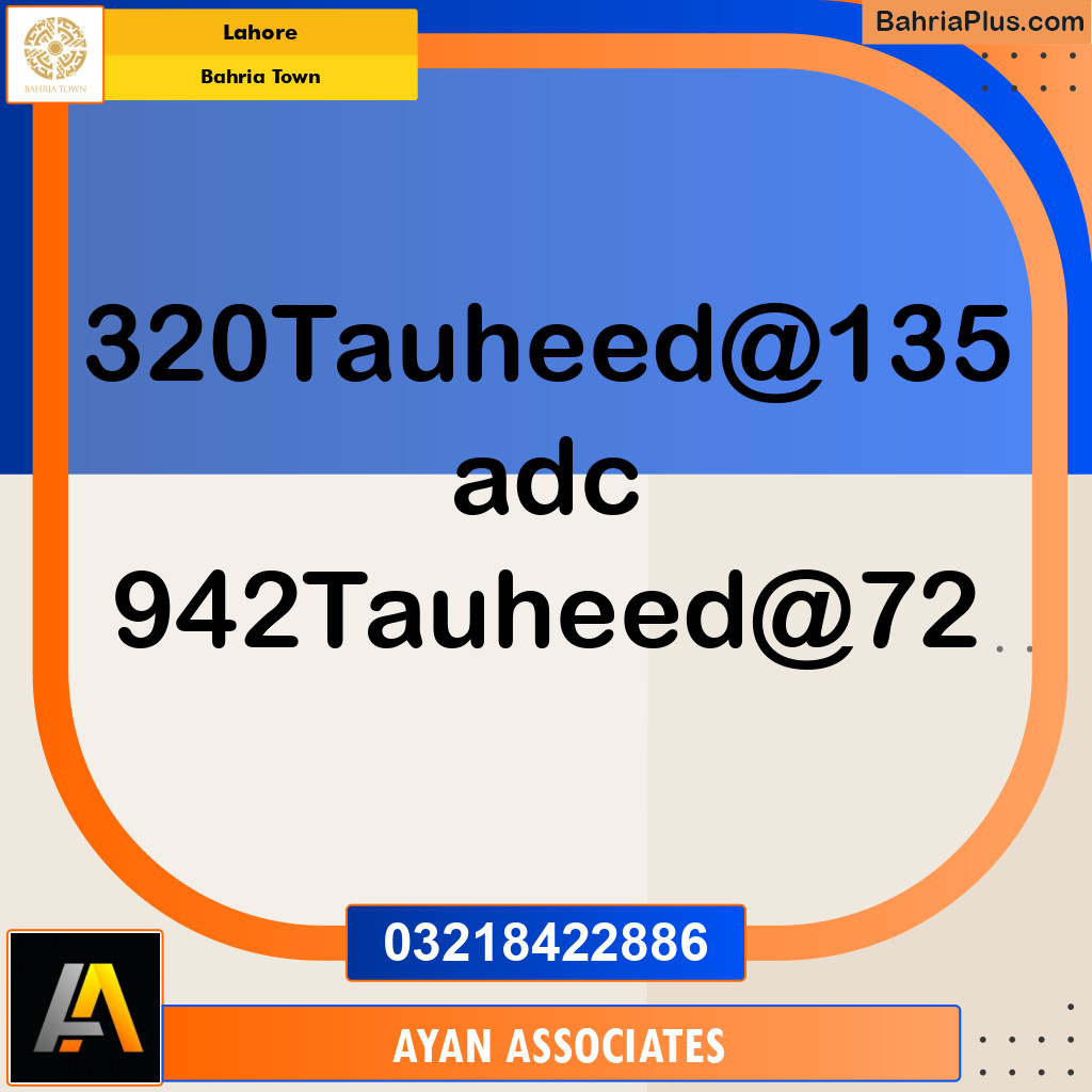 Residential Plot for Sale in Sector F - Tauheed Block -  Bahria Town, Lahore - (BP-153865)