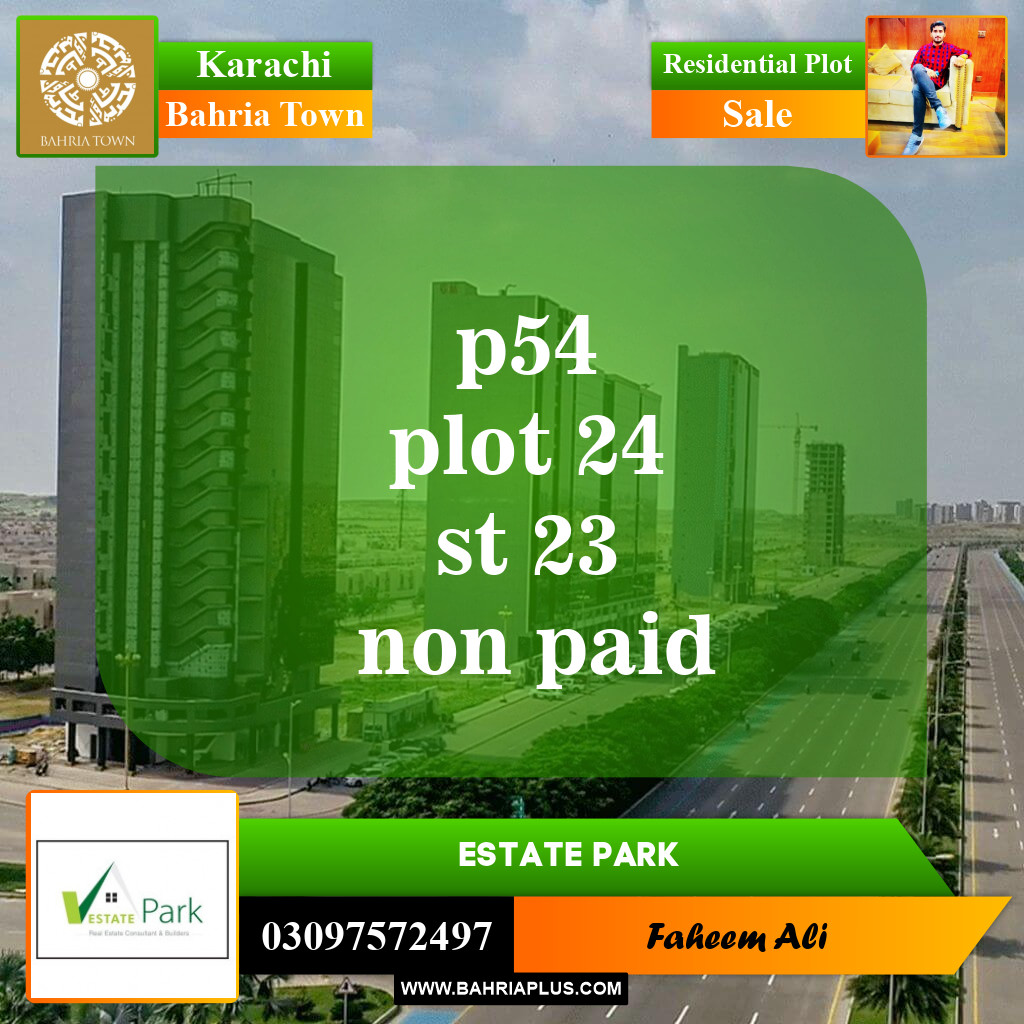 Residential Plot for Sale in Precinct 54 -  Bahria Town, Karachi - (BP-153868)