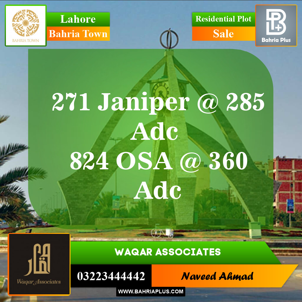 Residential Plot for Sale in Sector C - Janiper Block -  Bahria Town, Lahore - (BP-153900)