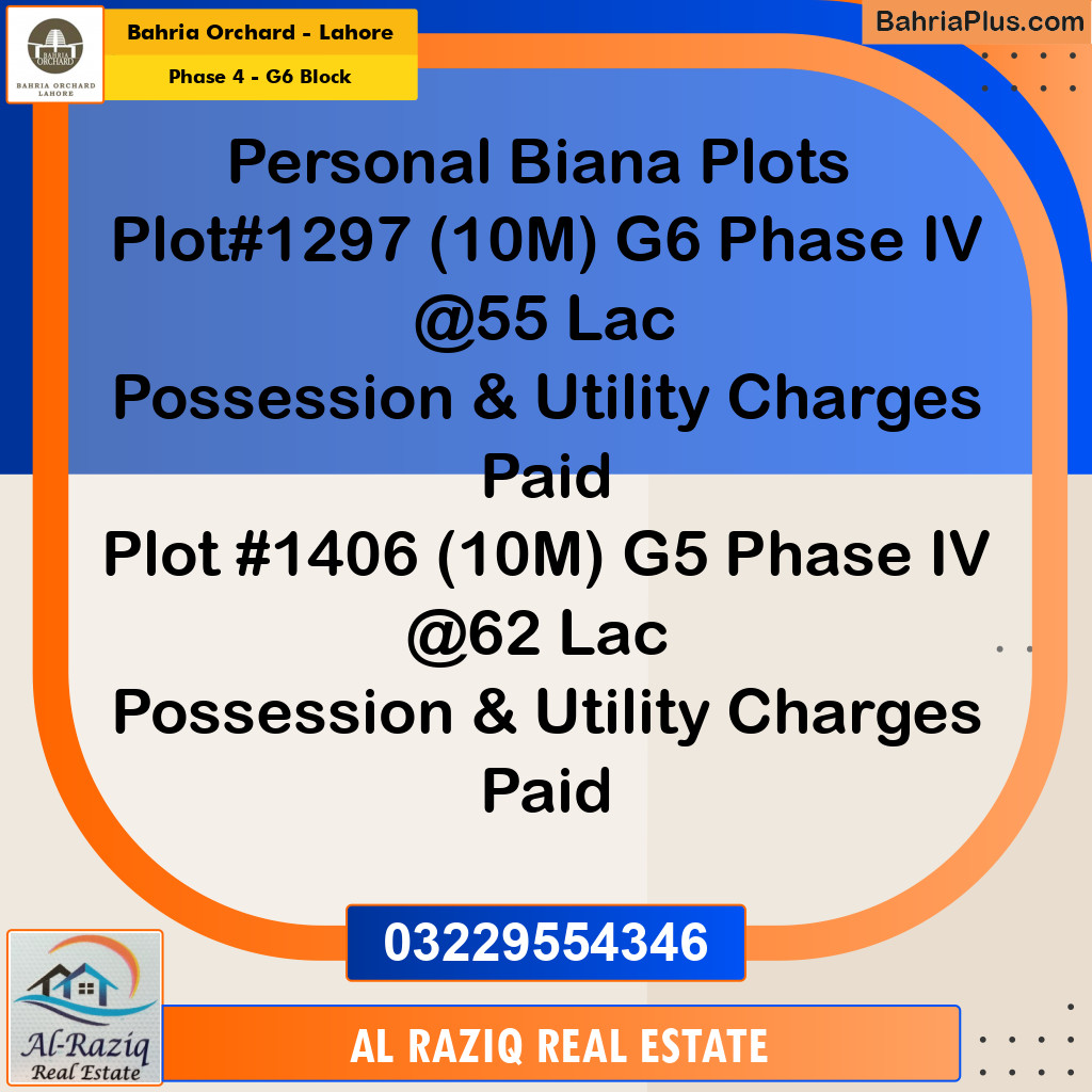 Residential Plot for Sale in Phase 4 - G6 Block -  Bahria Orchard, Lahore - (BP-153918)