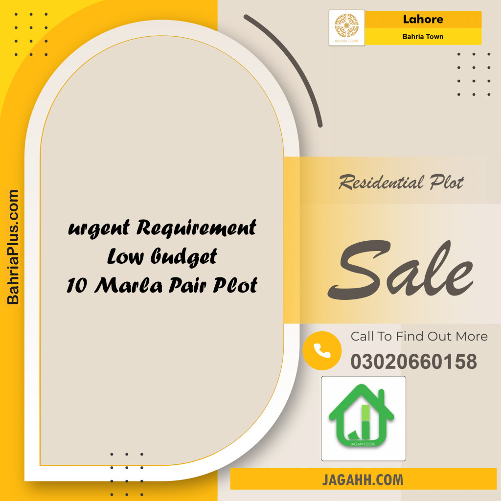 Residential Plot for Sale in Bahria Town, Lahore - (BP-153941)