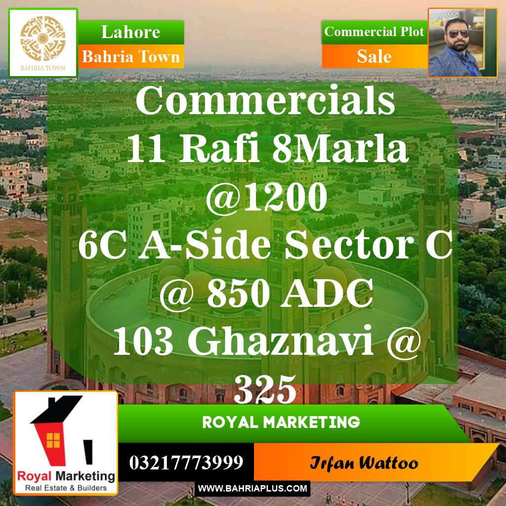 Commercial Plot for Sale in Sector E - Rafi Commercial -  Bahria Town, Lahore - (BP-153994)
