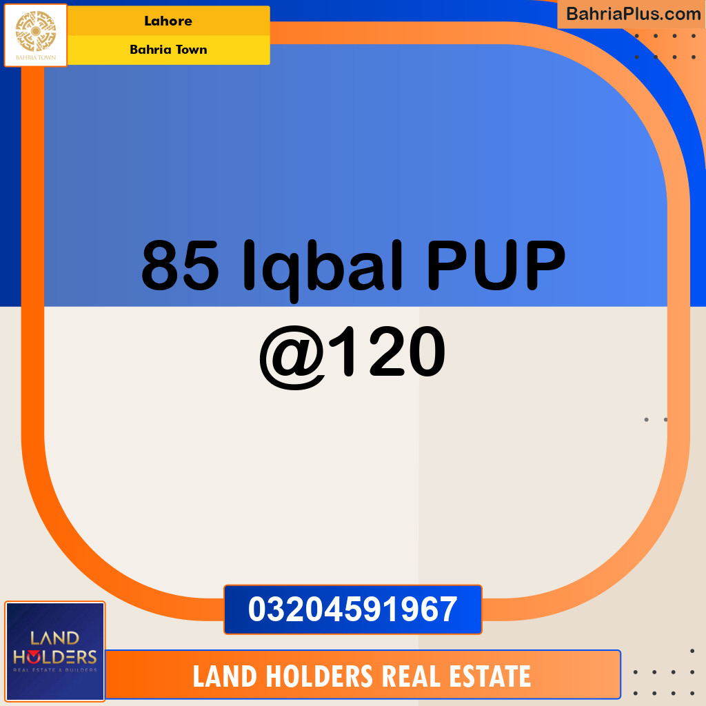 Residential Plot for Sale in Sector E - Iqbal Block -  Bahria Town, Lahore - (BP-154015)