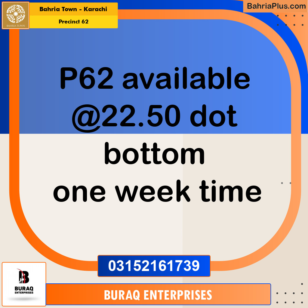 Residential Plot for Sale in Precinct 62 - Bahria Town, Karachi - (BP-154017)