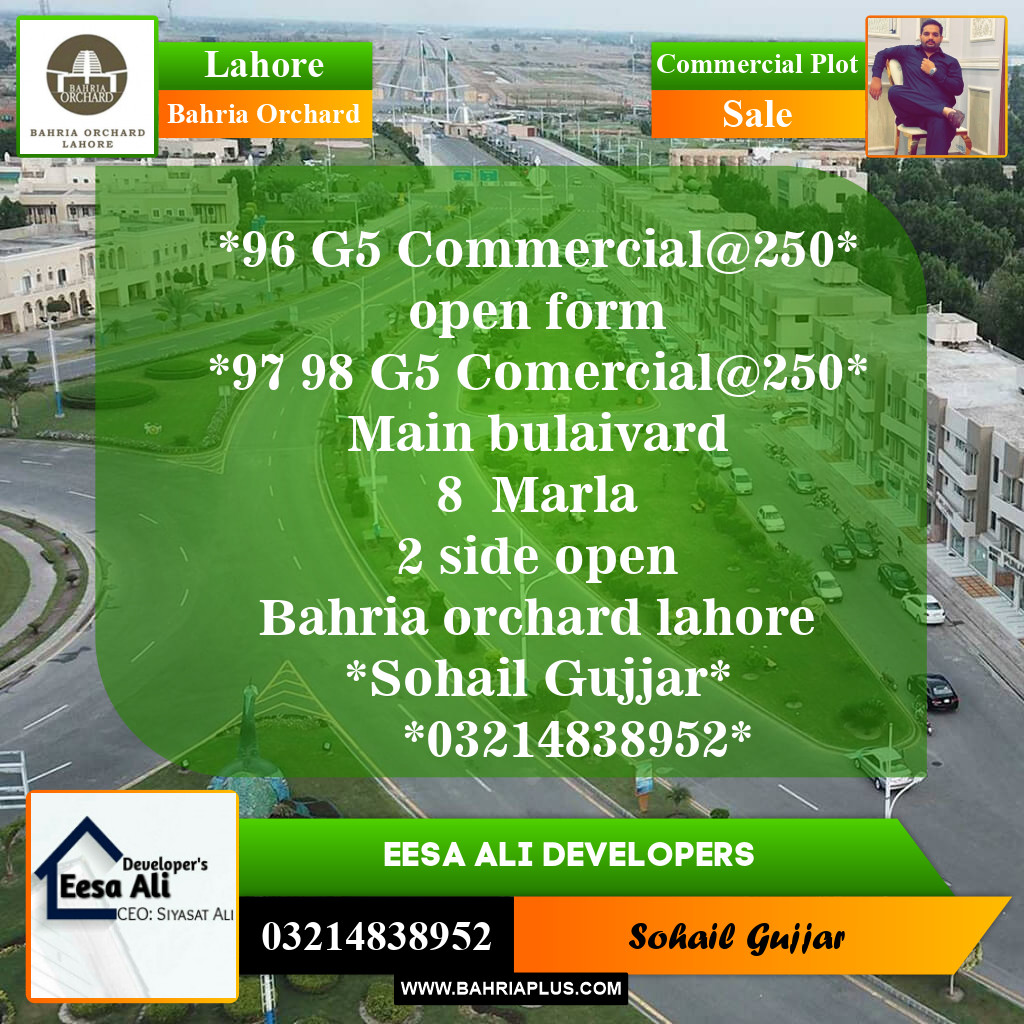 Commercial Plot for Sale in Bahria Orchard, Lahore - (BP-154058)