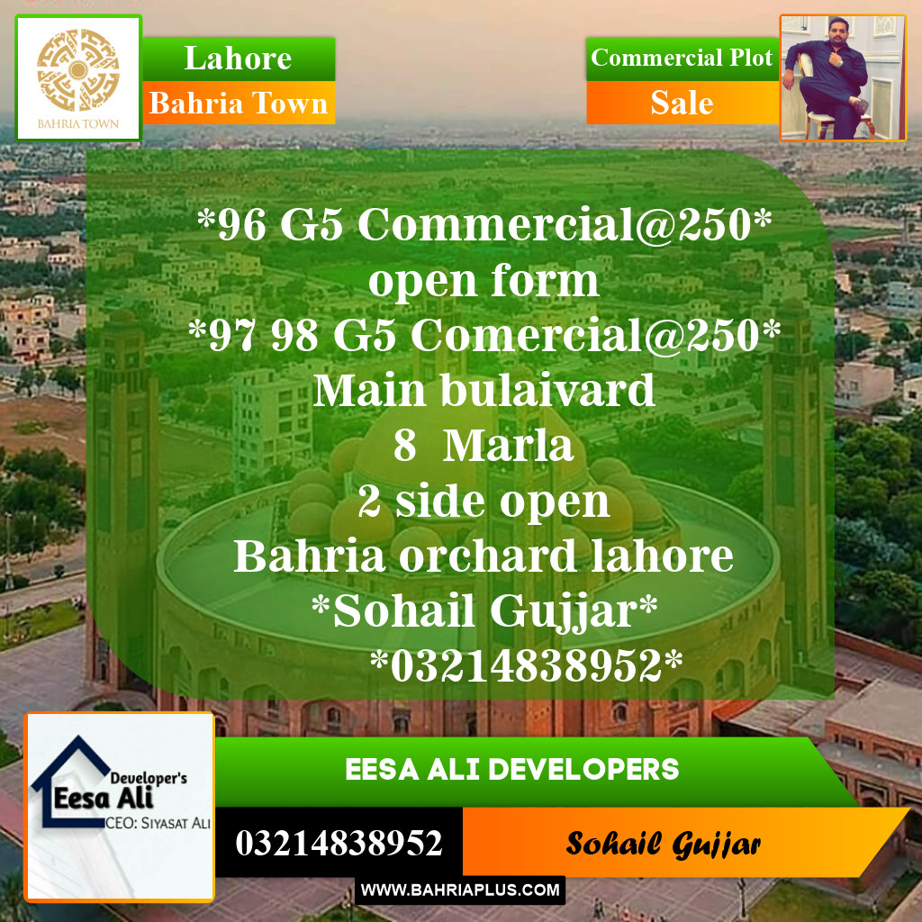 Commercial Plot for Sale in Bahria Town, Lahore - (BP-154059)