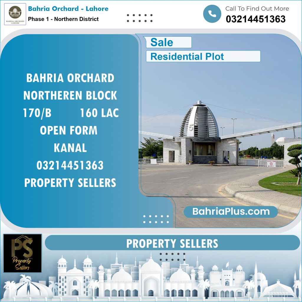 Residential Plot for Sale in Phase 1 - Northern District -  Bahria Orchard, Lahore - (BP-154137)