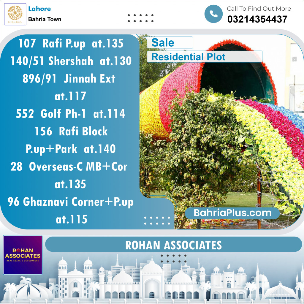 Residential Plot for Sale in Sector E - Rafi Block -  Bahria Town, Lahore - (BP-154186)