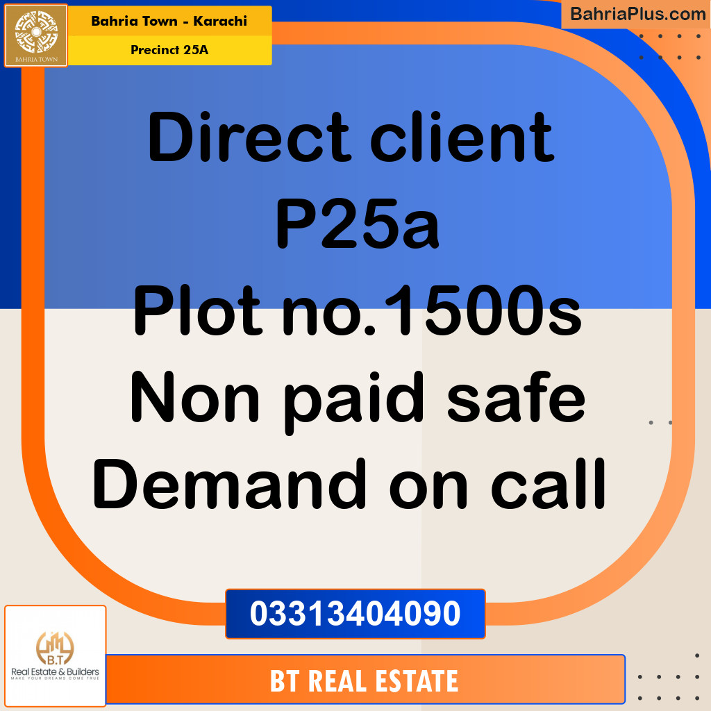 125 Sq. Yards Residential Plot for Sale in Precinct 25A -  Bahria Town, Karachi - (BP-154194)