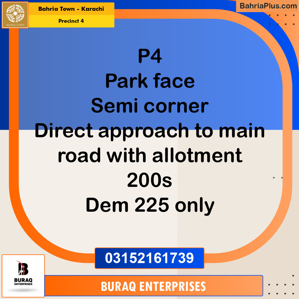 500 Sq. Yards Residential Plot for Sale in Precinct 4 -  Bahria Town, Karachi - (BP-154203)