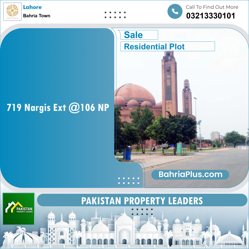 Residential Plot for Sale in Sector C - Nargis/Hussain Ext. - Bahria Town, Lahore - (BP-154216)