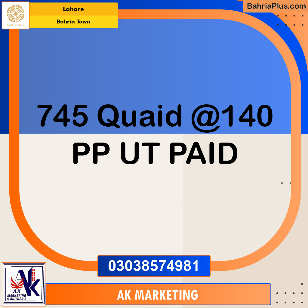 Residential Plot for Sale in Bahria Town, Lahore - (BP-154232)