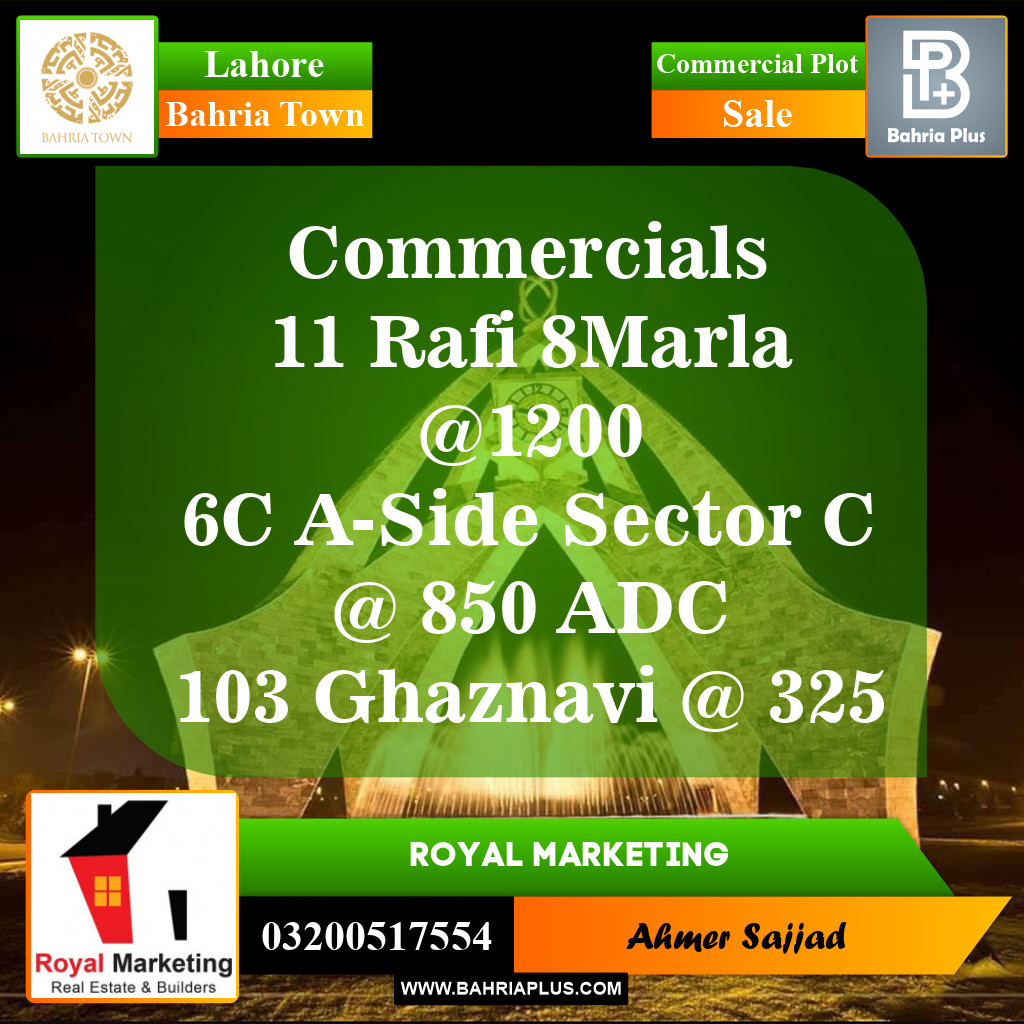 Commercial Plot for Sale in Bahria Town, Lahore - (BP-154241)