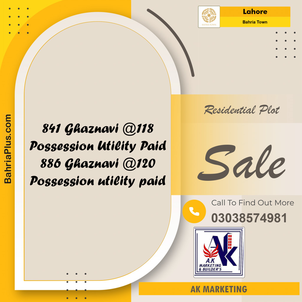 Residential Plot for Sale in Bahria Town, Lahore - (BP-154244)