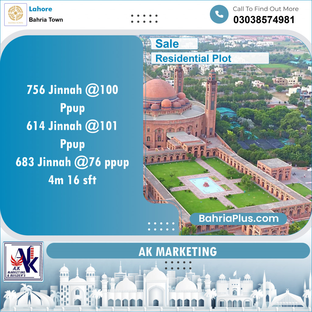 Residential Plot for Sale in Bahria Town, Lahore - (BP-154246)