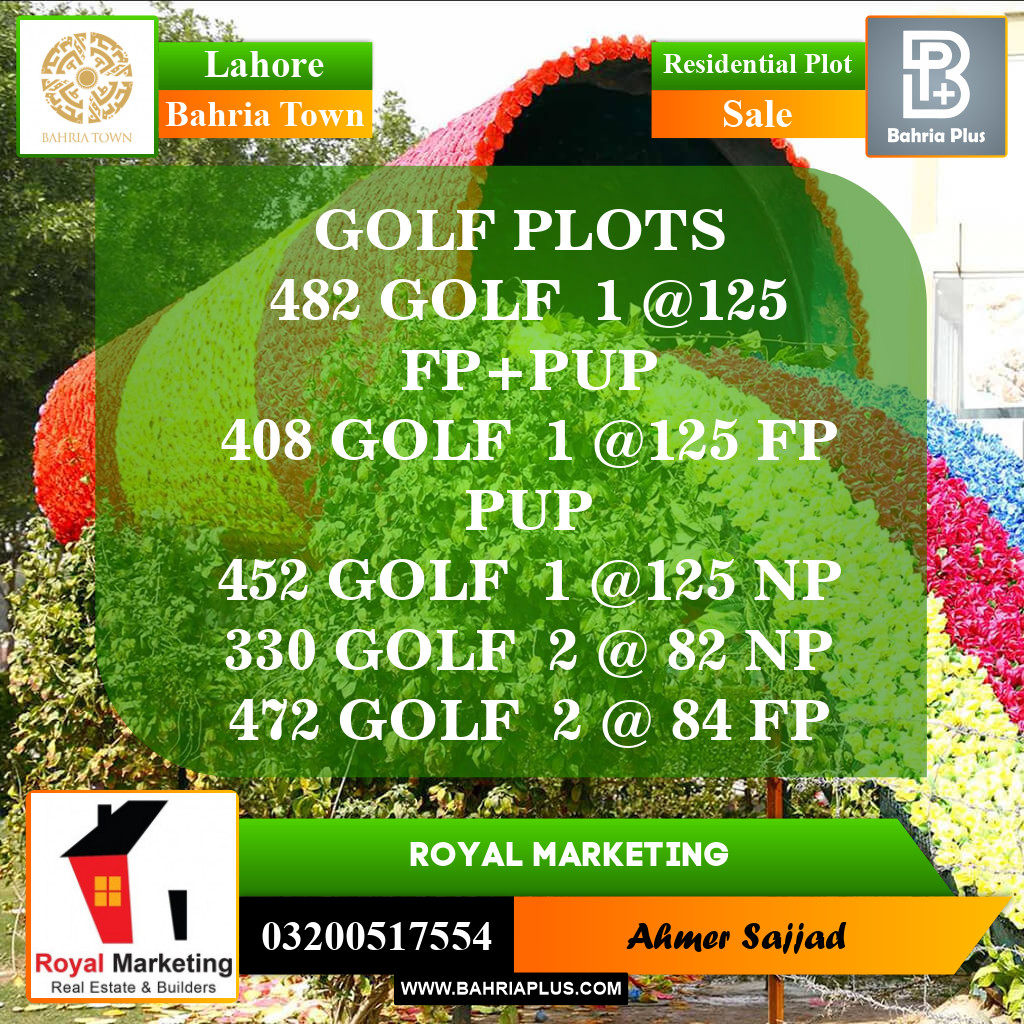 Residential Plot for Sale in Bahria Town, Lahore - (BP-154248)