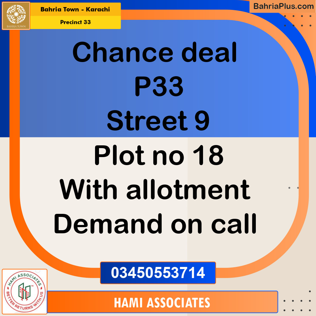 Residential Plot for Sale in Precinct 33 -  Bahria Town, Karachi - (BP-154293)
