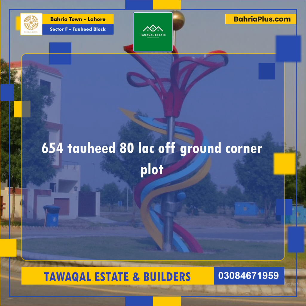 Residential Plot for Sale in Sector F - Tauheed Block -  Bahria Town, Lahore - (BP-154302)