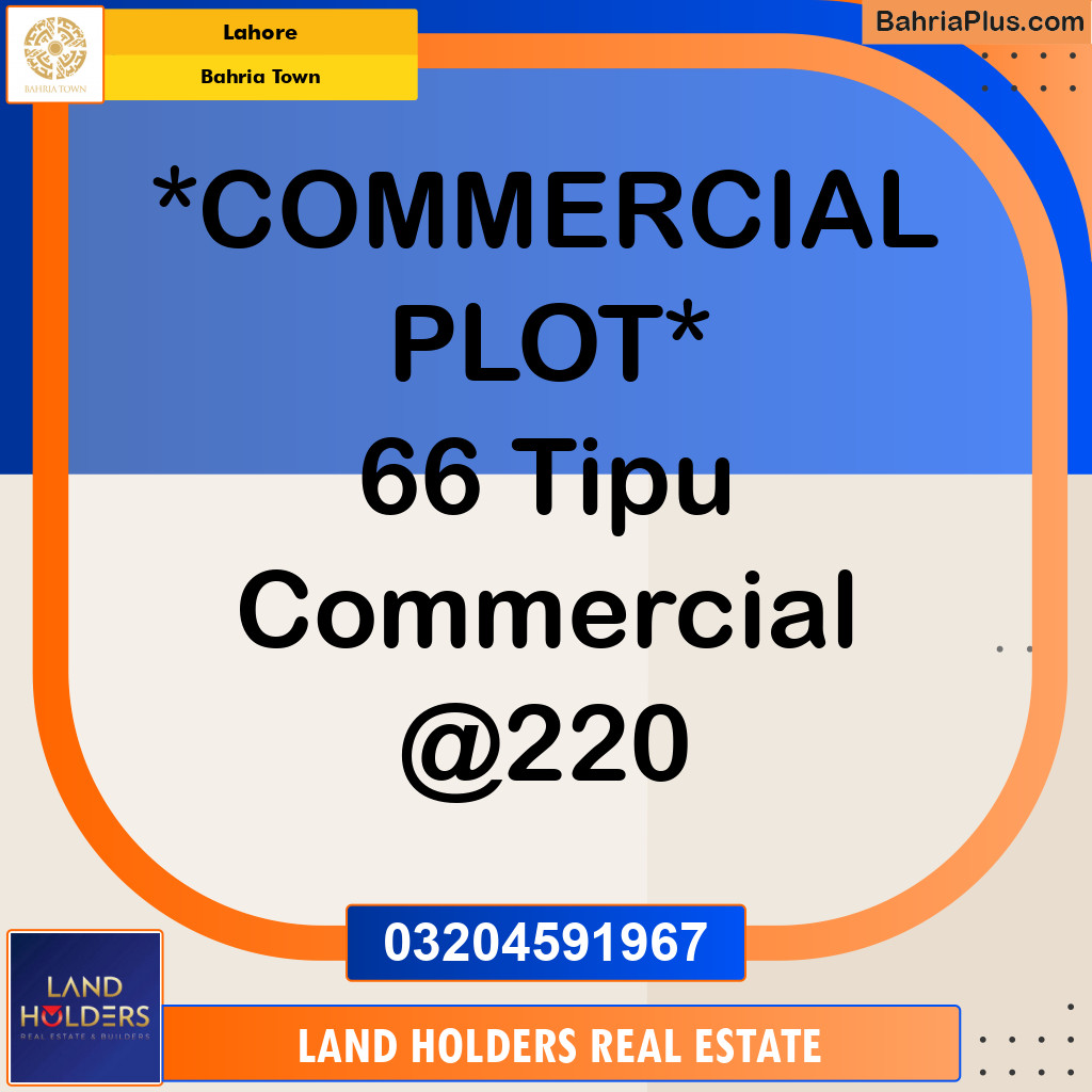 Commercial Plot for Sale in Bahria Town, Lahore - (BP-154317)