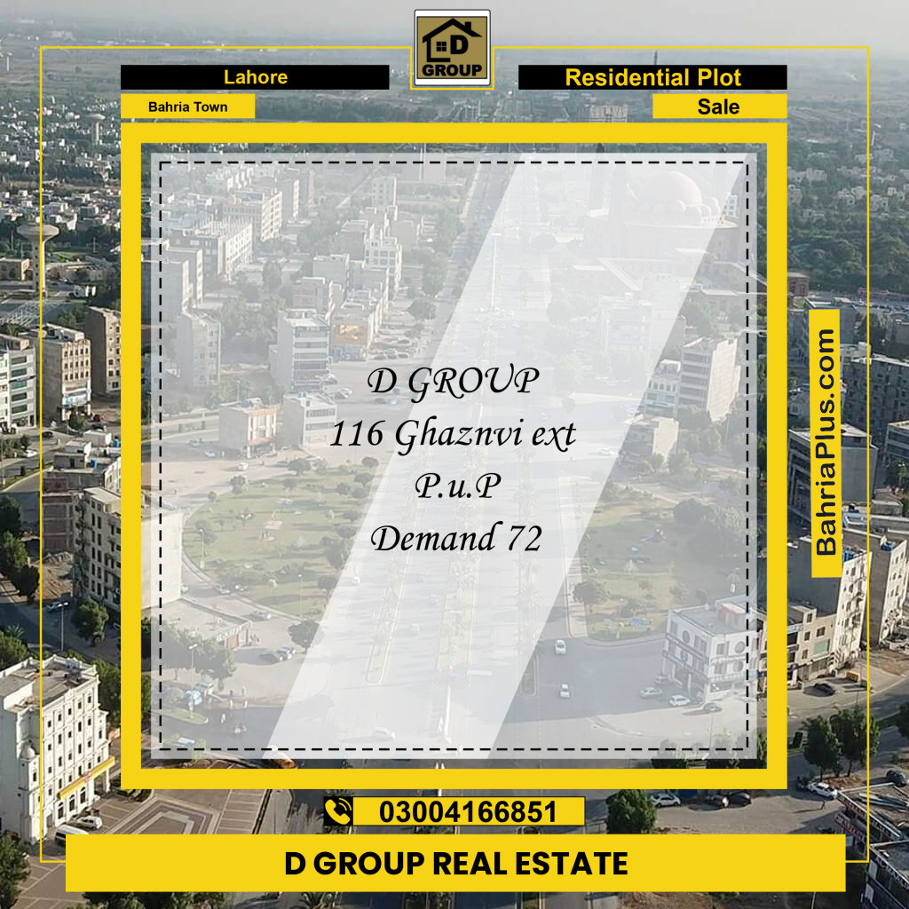 Residential Plot for Sale in Sector F - Ghaznavi Ext. Block -  Bahria Town, Lahore - (BP-154335)