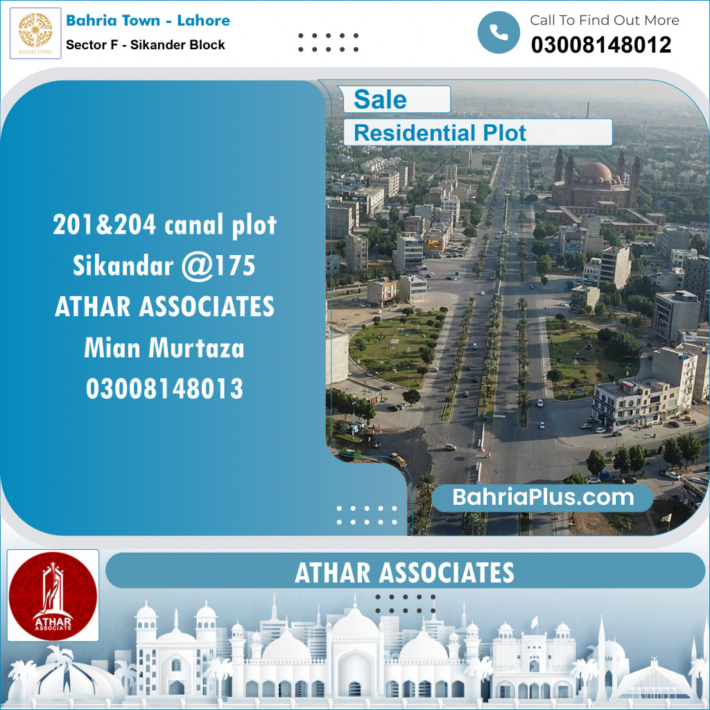 Residential Plot for Sale in Sector F - Sikander Block -  Bahria Town, Lahore - (BP-154338)