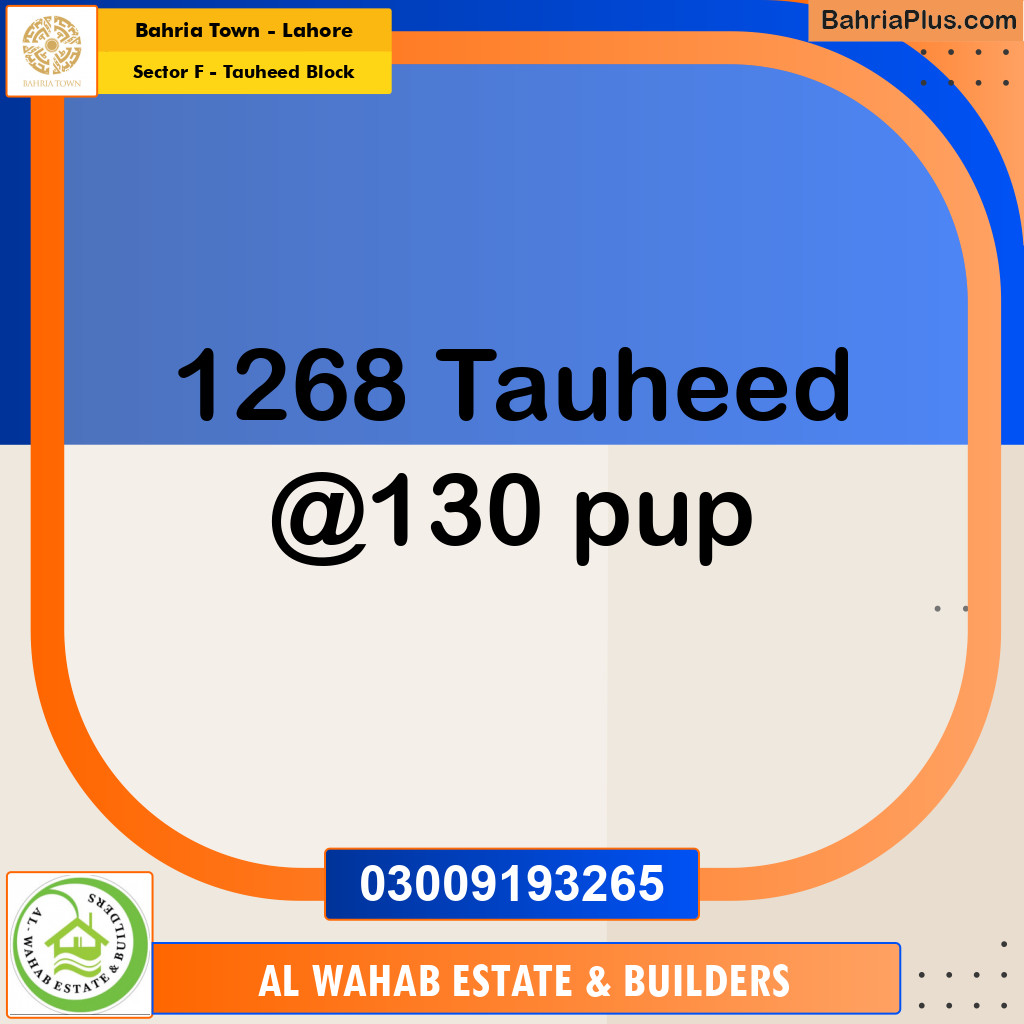 Residential Plot for Sale in Sector F - Tauheed Block -  Bahria Town, Lahore - (BP-154354)