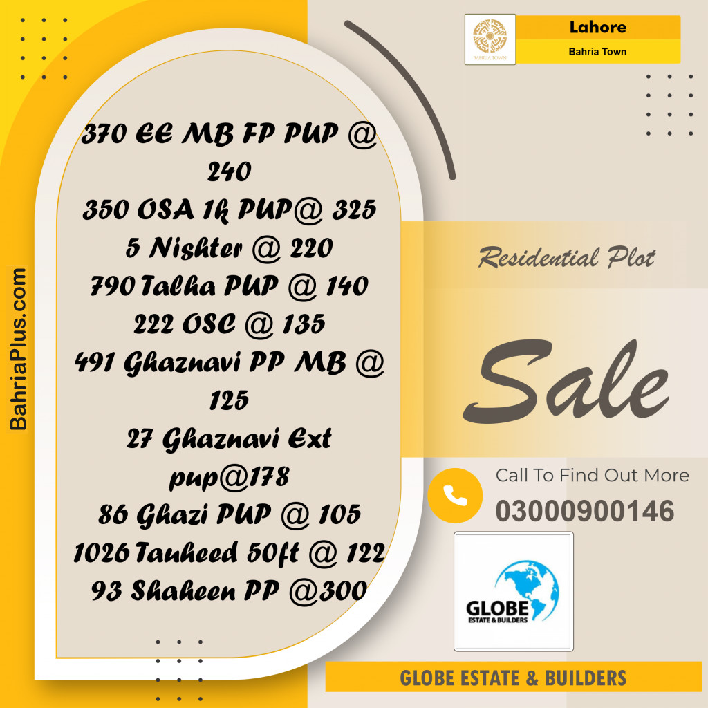 Residential Plot for Sale in Sector D - EE Block -  Bahria Town, Lahore - (BP-154355)